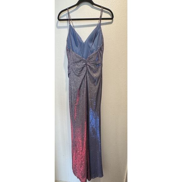 Ienna For Mac Duggal Size 2 Iridescent Long Slit Gown Dress Shimmer Mermaid Glam - Picture 6 of 12
